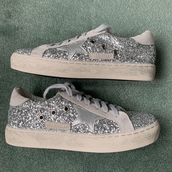 Star Glitter Sneakers Size 8 1/2 Size 39 BNWOT - Picture 8 of 10